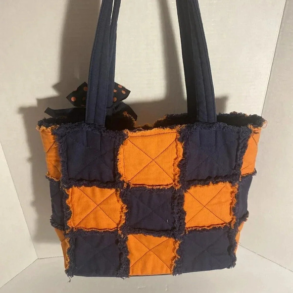 Vivary Bag Purse Navy and Orange Women’s Tote with Removable Bow UF Colors - Picture 4 of 11